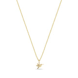 Zoe Chicco 14k gold midi bitty hummingbird charm necklace on a white background