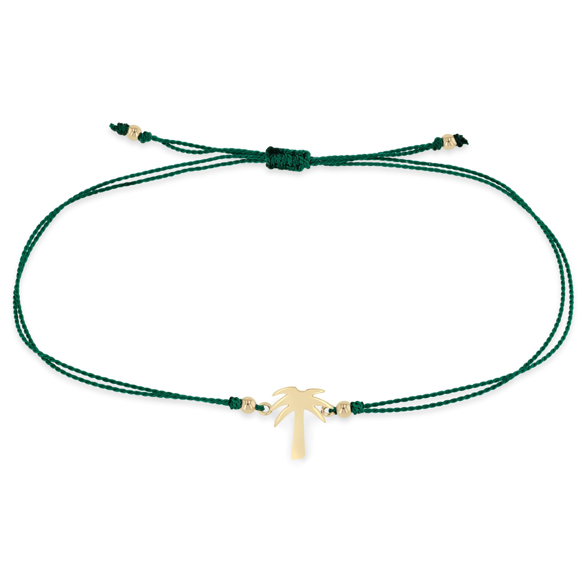 Zoë Chicco 14k Gold Midi Bitty Palm Tree Cord Bracelet