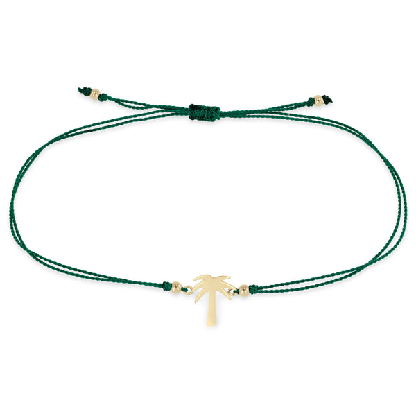 Zoë Chicco 14k Gold Midi Bitty Palm Tree Cord Bracelet