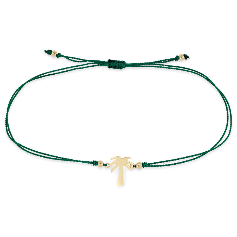 Zoë Chicco 14k Gold Midi Bitty Palm Tree Cord Bracelet