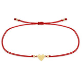 Zoë Chicco 14k Gold Midi Bitty Heart Cord Red Bracelet