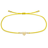 Zoë Chicco 14k Gold Midi Bitty Heart Cord Yellow Bracelet