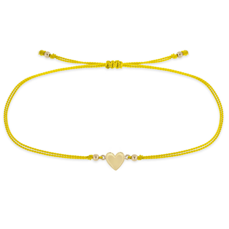 Zoë Chicco 14k Gold Midi Bitty Heart Cord Yellow Bracelet