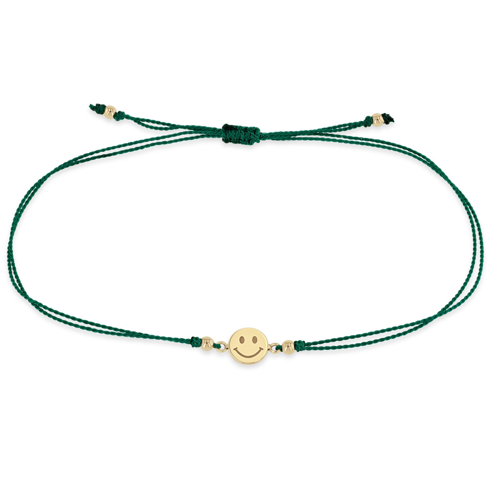 Zoë Chicco 14k Gold Midi Bitty Smiley Face Cord Bracelet
