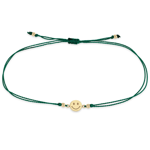 Zoë Chicco 14k Gold Midi Bitty Smiley Face Cord Bracelet