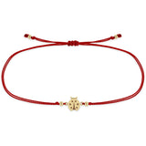 Zoë Chicco 14k Gold Midi Bitty Ladybug Cord Red Bracelet