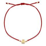 Zoë Chicco 14k Gold Midi Bitty Ladybug Cord Red Bracelet