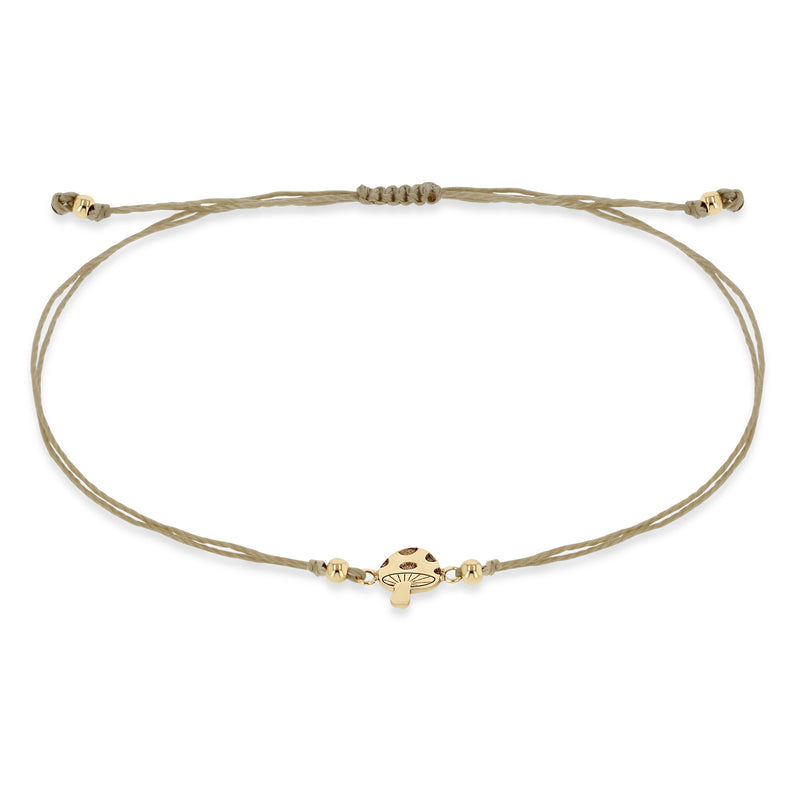 Zoë Chicco 14k Gold Midi Bitty Mushroom Cord Bracelet