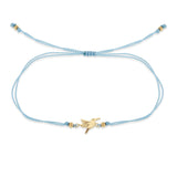 Zoë Chicco 14k Gold Midi Bitty Hummingbird Cord Bracelet in Turquoise Blue