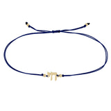 Zoë Chicco 14k Gold Midi Bitty Chai Cord Bracelet in Navy Blue