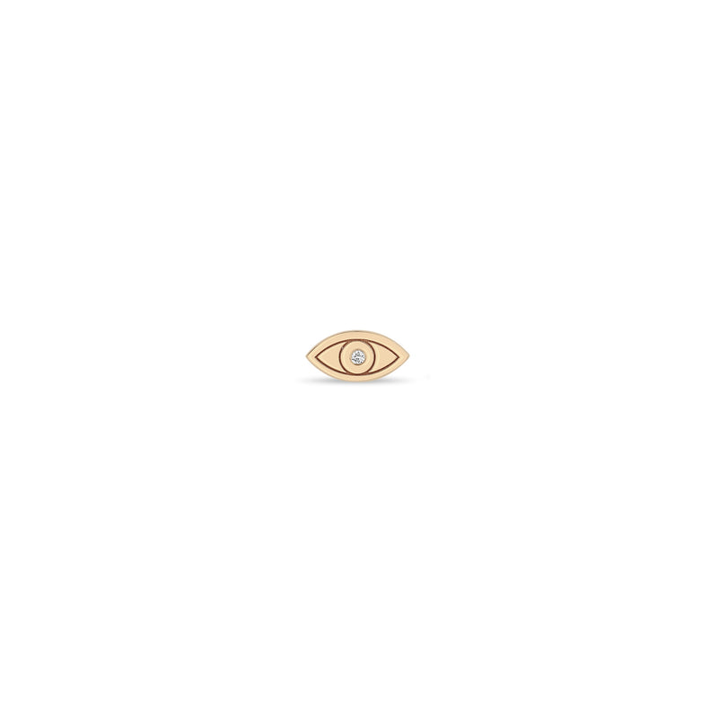 Zoë Chicco Single 14k Rose Gold Midi Bitty Single Diamond Evil Eye Stud Earring