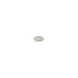 Zoë Chicco Single 14k White Gold Midi Bitty Single Diamond Evil Eye Stud Earring