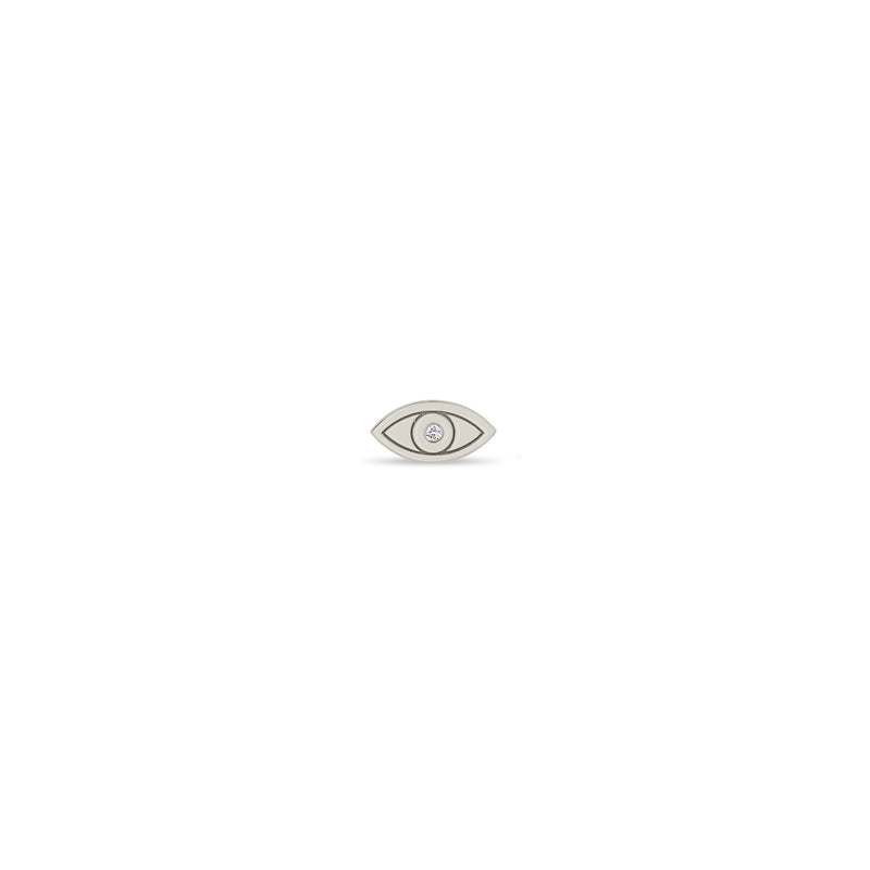 Zoë Chicco Single 14k White Gold Midi Bitty Single Diamond Evil Eye Stud Earring