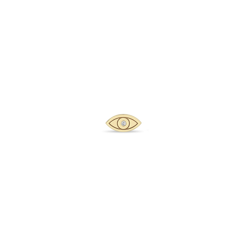 Zoë Chicco Single 14k Yellow Gold Midi Bitty Single Diamond Evil Eye Stud Earring