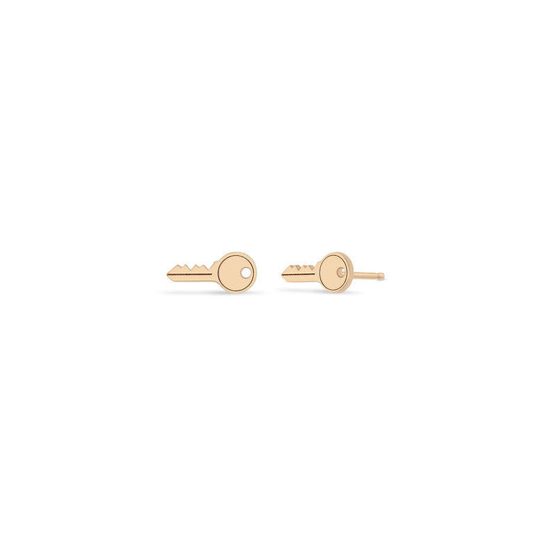 Zoë Chicco 14k Rose Gold Midi Bitty Key Stud Earrings