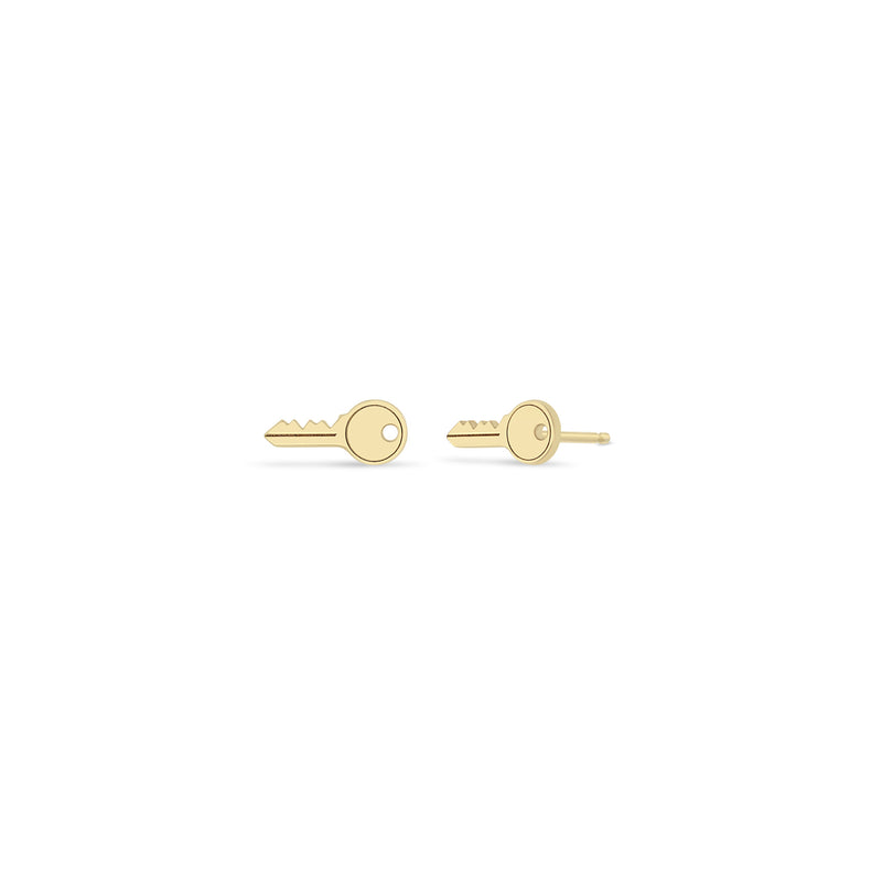 Zoë Chicco 14k Yellow Gold Midi Bitty Key Stud Earrings