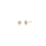 Zoe Chicco 14k Rose Gold Pave Midi Bitty Star of David Studs