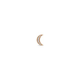 Zoe Chicco 14k Rose Gold Pave Diamond Midi Bitty Moon Stud Earring