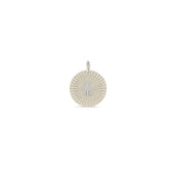 Zoë Chicco 14k Gold Pavé Diamond Hamsa Medium Sunbeam Medallion Charm Pendant