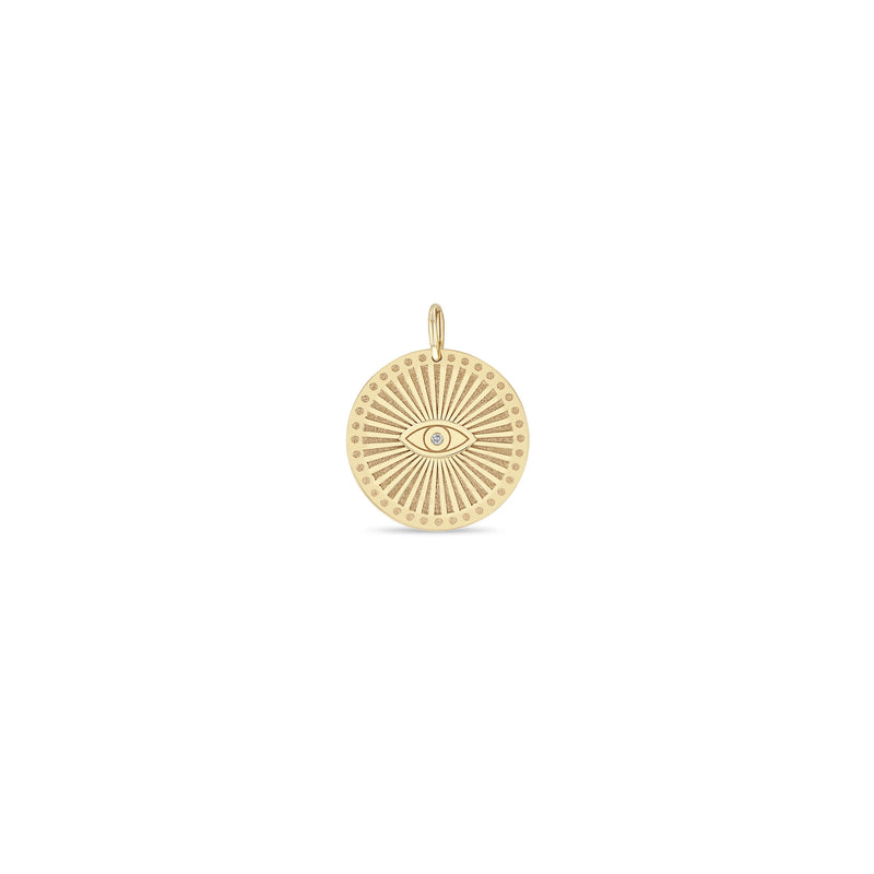 Zoë Chicco 14k Gold Diamond Evil Eye Medium Sunbeam Medallion Charm Pendant