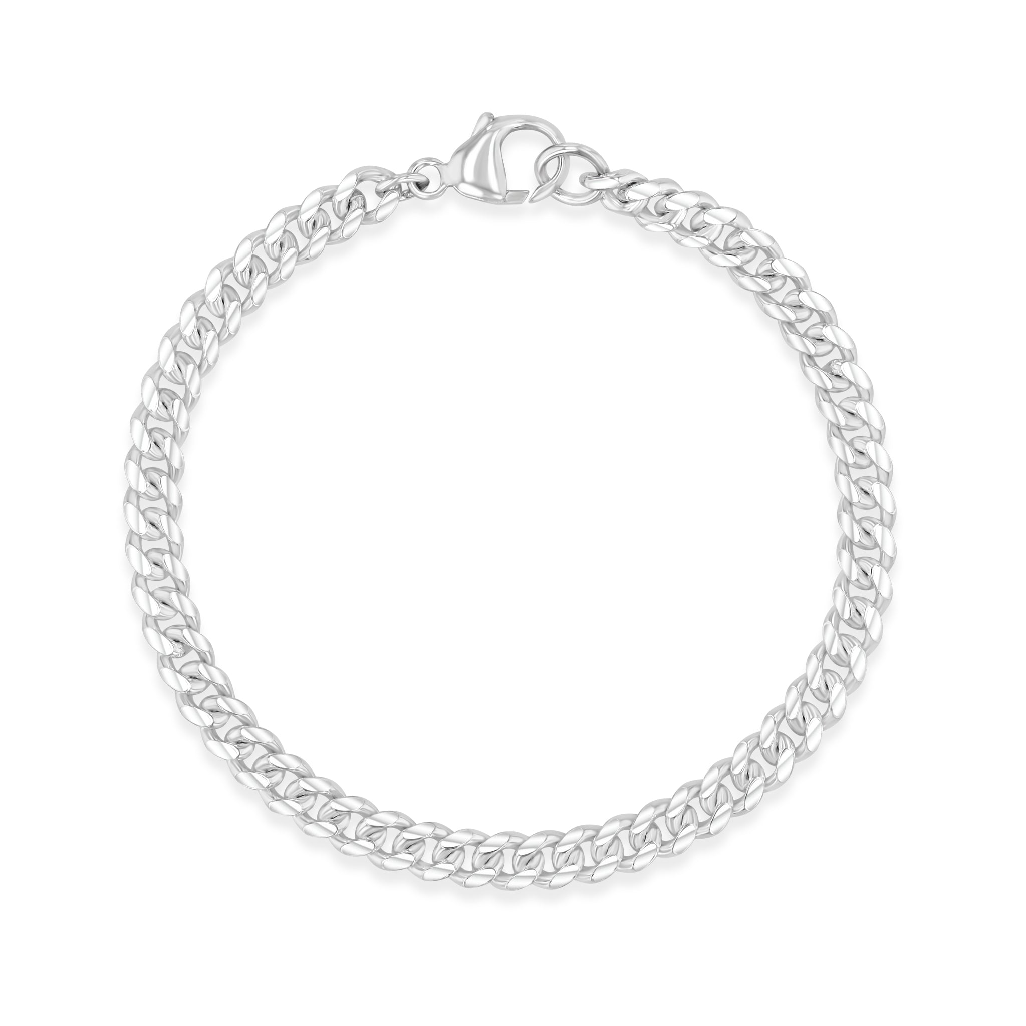 Zoe Chicco Sterling Silver Medium Curb Chain Bracelet on a white background