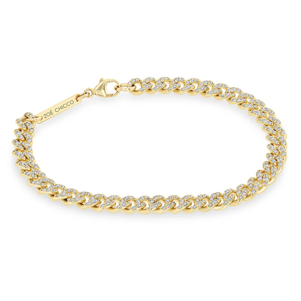 Zoë Chicco 14k Gold Full Pavé Diamond Medium Curb Chain Bracelet
