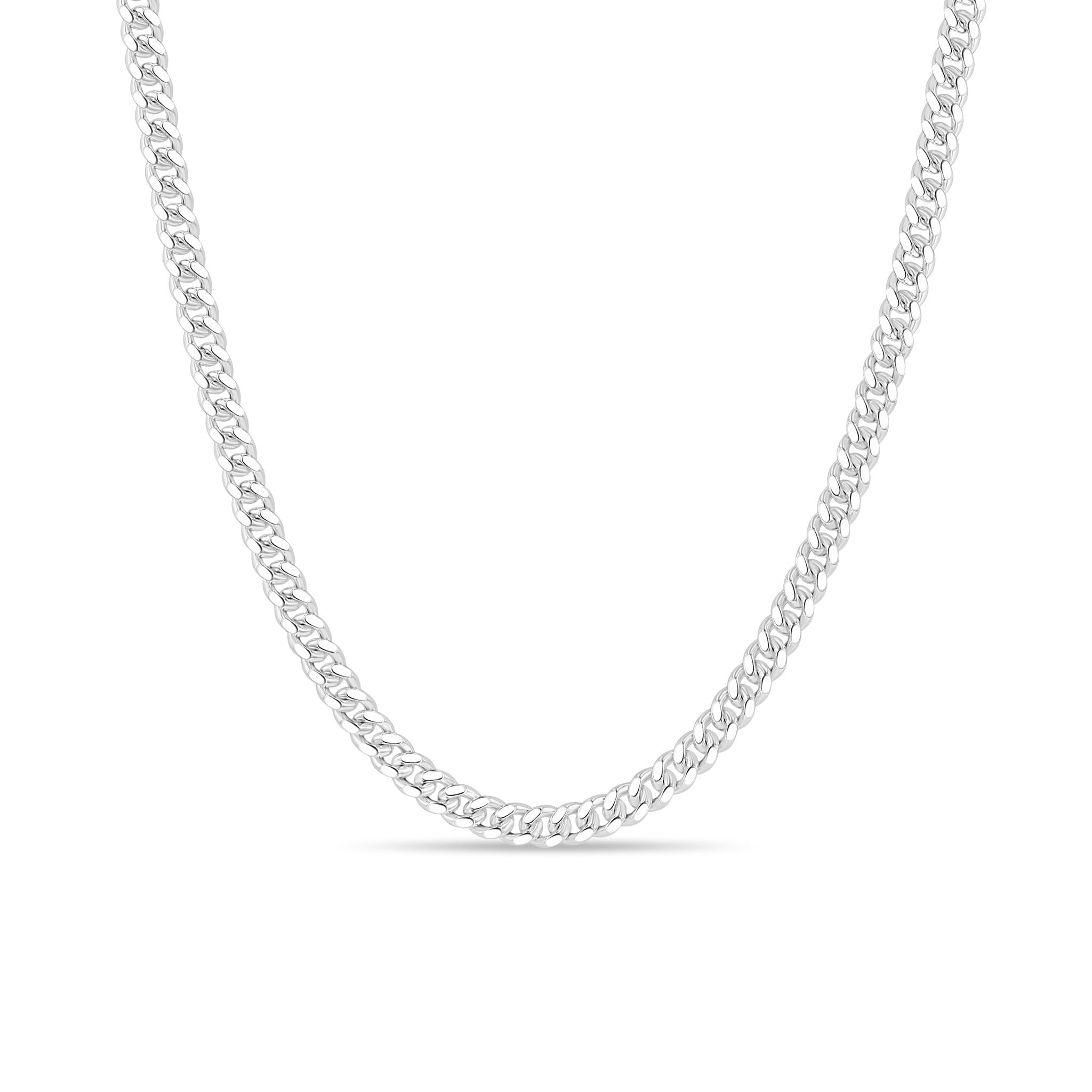 Zoe Chicco Sterling Silver Medium Curb Chain Necklace on a white background