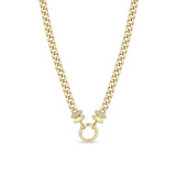 Zoe Chicco 14k gold chain necklace with small diamonds on a white background