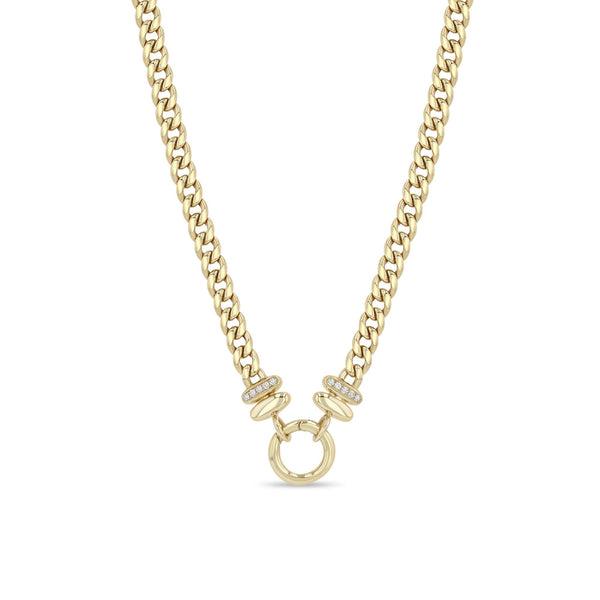 Zoe Chicco 14k gold chain necklace with small diamonds on a white background