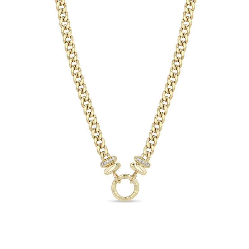 Zoe Chicco 14k gold chain necklace with small diamonds on a white background