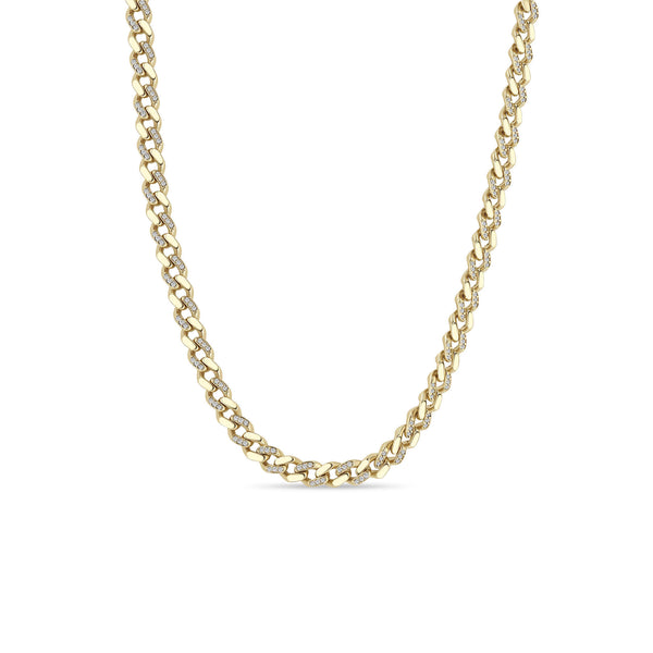 Zoë Chicco 14k Gold & Alternating Pavé Diamond Medium Curb Chain Necklace