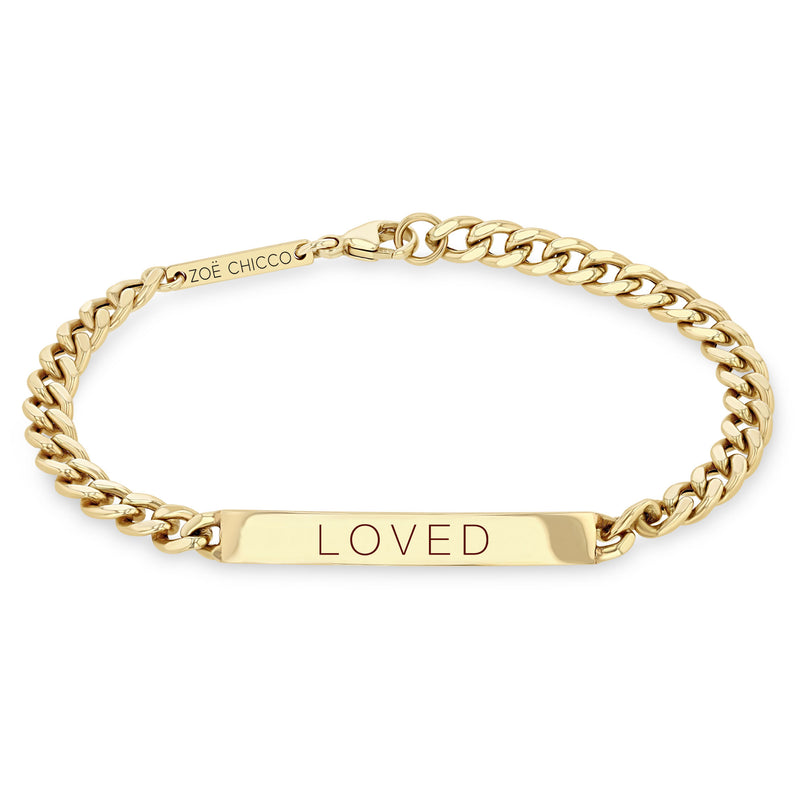 Zoë Chicco 14k Gold Medium Curb Chain Personalized ID Bracelet