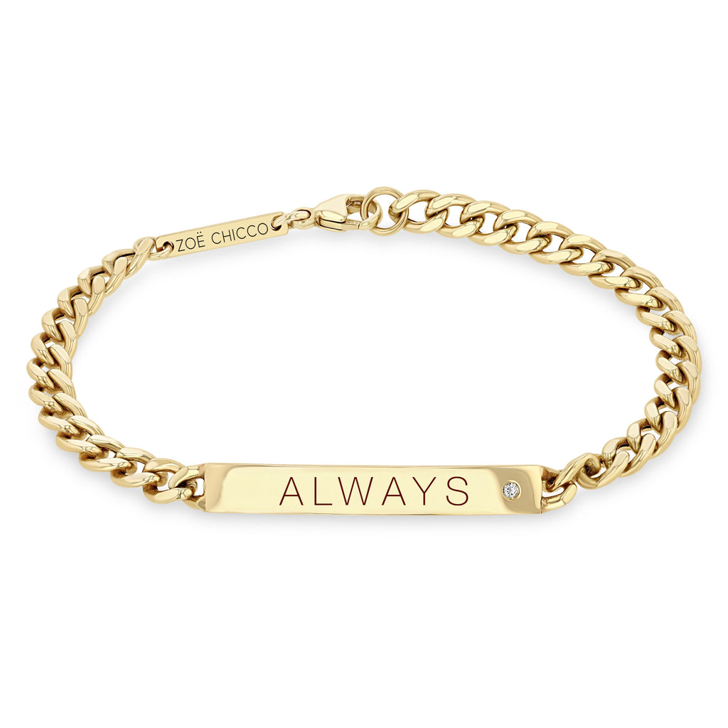 Zoë Chicco 14k Medium Curb Chain Personalized ID Bracelet with