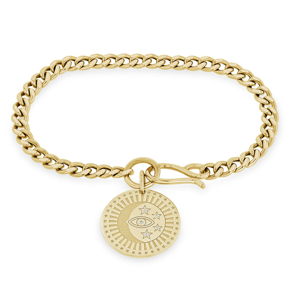 Zoë Chicco 14k Gold Medium Celestial Protection Medallion Charm Bracelet 