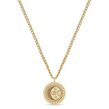 Zoe Chicco 14k Gold Medium Celestial Protection Medallion Small Curb Chain Necklace