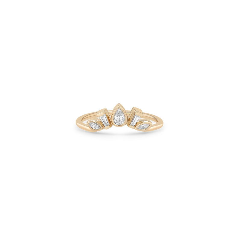 Zoe Chicco 14k rose gold ring with diamond accents on a white background