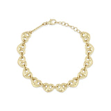 Zoe Chicco 14k gold heart mariner link chain bracelet on a white background