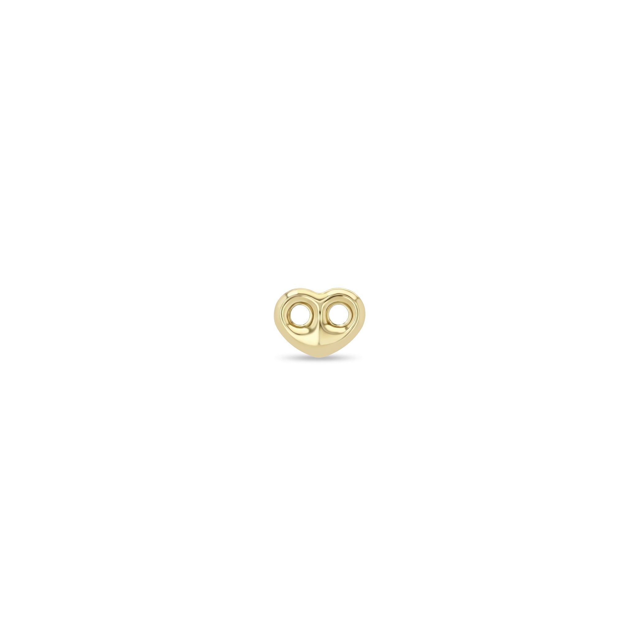 Zoe Chicco 14k gold single heart link stud earring on a white background