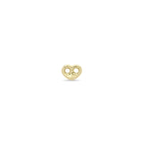 Zoe Chicco 14k gold single heart link stud earring on a white background