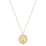 Zoë Chicco 14k Gold Medium "You are my sunshine" Diamond Octagon Mantra Box Chain Necklace