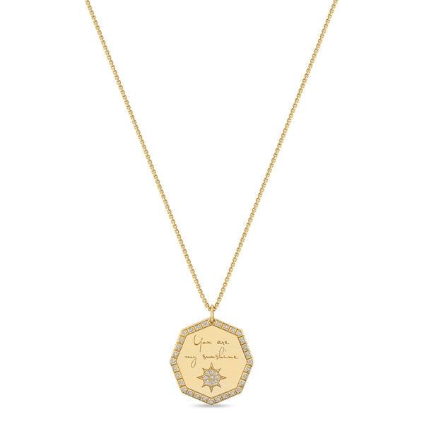 Men's Medium Solid Gold Octagon St Christopher Necklace