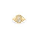 Zoë Chicco 14k Gold Diamond Mosaic Brushed Gold Oval Signet Ring