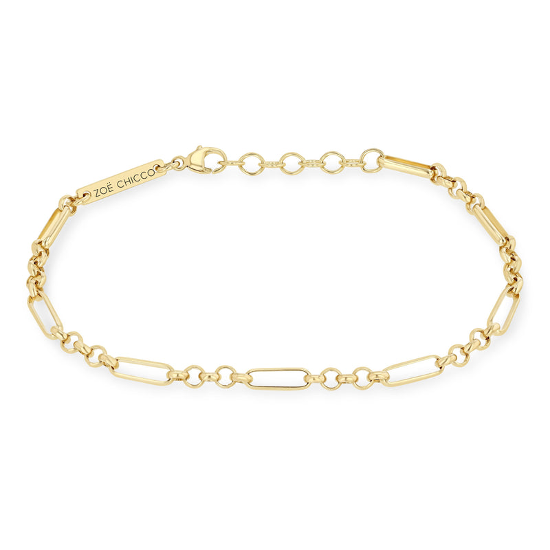 Zoë Chicco 14k Gold Medium Paperclip Rolo Chain Bracelet