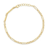 top down view of a Zoë Chicco 14k Gold Medium Paperclip Rolo Chain Bracelet