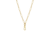 Zoe Chicco 14k gold rolo and paperclip chain necklace with fob clasp drop on a transparent background