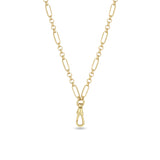 Zoë Chicco 14k Gold Medium Paperclip Rolo Chain Necklace with Fob Clasp Drop