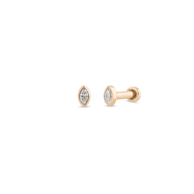 Zoë Chicco 14k Gold Marquise Diamond Flat Back Stud Earrings