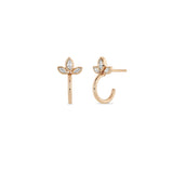 Zoë Chicco 14k Gold Marquise Diamond Fan Huggie Hoop Earrings