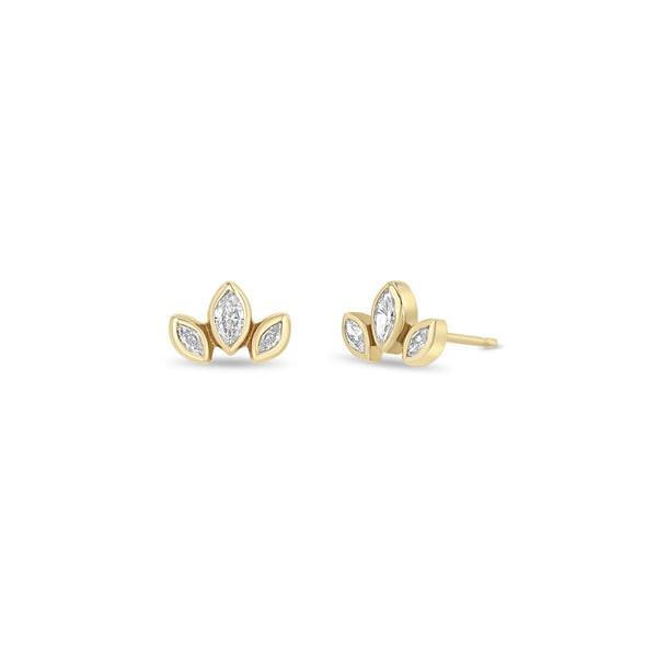 Zoë Chicco 14k Gold Marquise Diamond Fan Stud Earrings