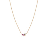 Zoë Chicco 14k Gold Marquise Pink Sapphire & Prong Diamond Trio Necklace